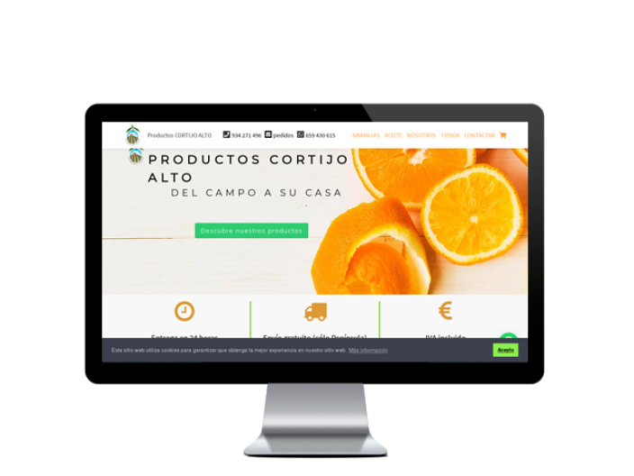 Web del cliente - productoscortijoalto.com