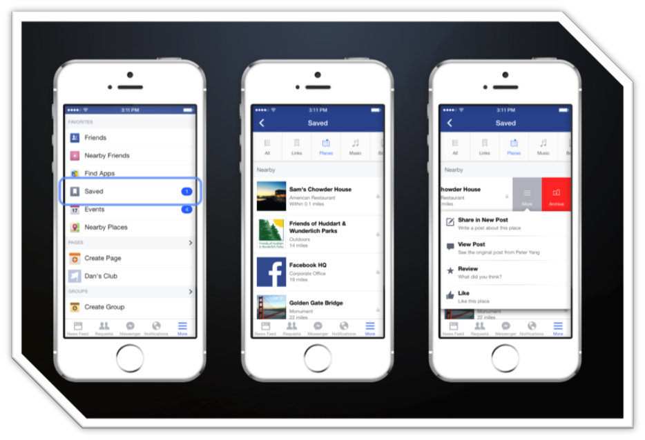 Facebook now allows you to “save” content for later