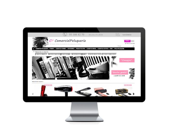 Web del cliente - comercialpeluquerias.com