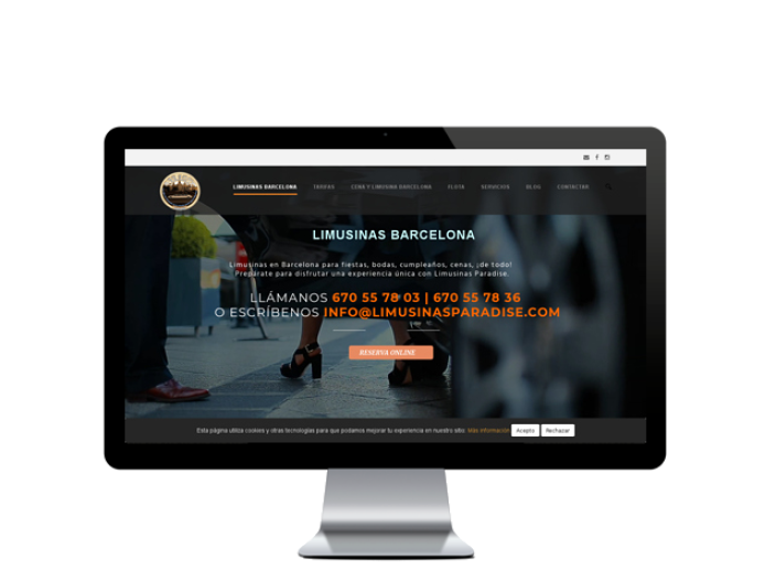Web del cliente - limusinasparadise.com
