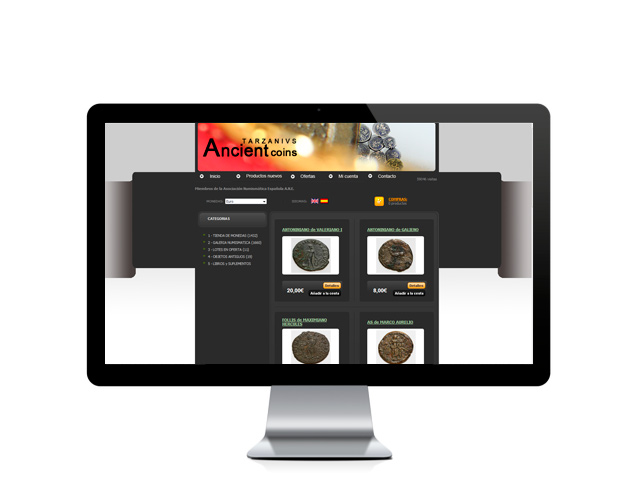 Web del cliente - tarzanivsancientcoins.com